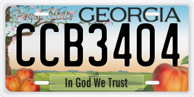 GA license plate CCB3404