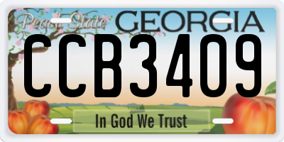 GA license plate CCB3409