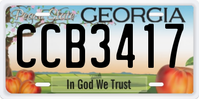 GA license plate CCB3417