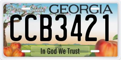 GA license plate CCB3421