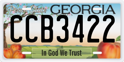 GA license plate CCB3422