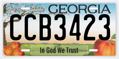 GA license plate CCB3423
