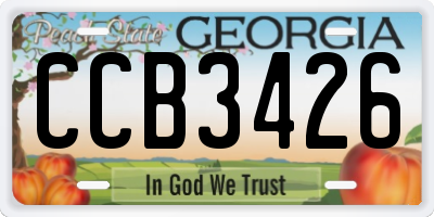 GA license plate CCB3426