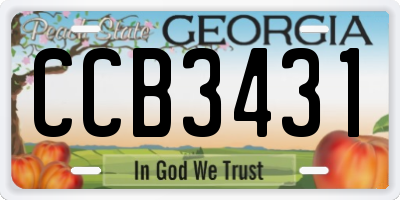 GA license plate CCB3431
