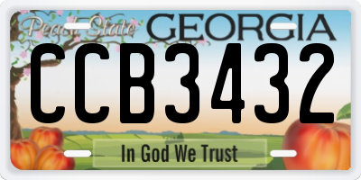 GA license plate CCB3432