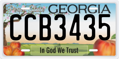 GA license plate CCB3435