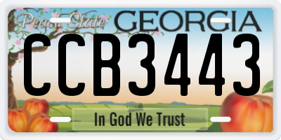 GA license plate CCB3443