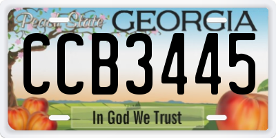 GA license plate CCB3445