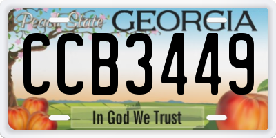 GA license plate CCB3449