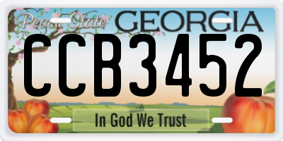 GA license plate CCB3452