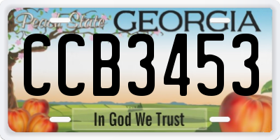 GA license plate CCB3453