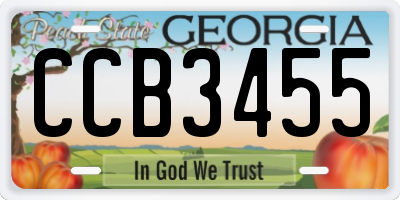 GA license plate CCB3455