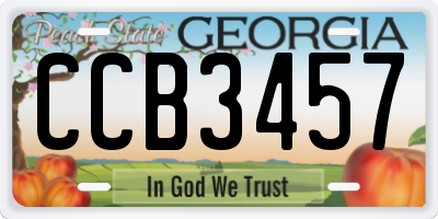 GA license plate CCB3457