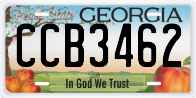 GA license plate CCB3462