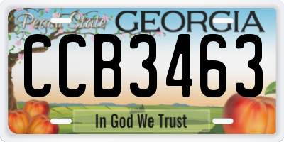GA license plate CCB3463