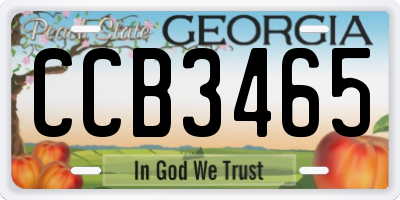 GA license plate CCB3465