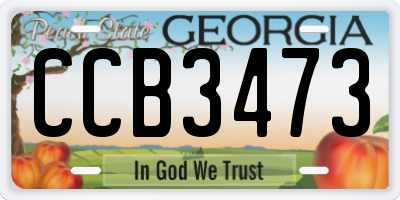 GA license plate CCB3473