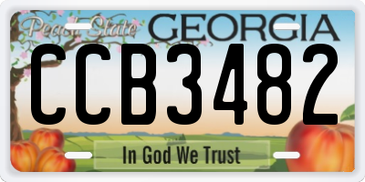 GA license plate CCB3482