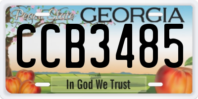 GA license plate CCB3485