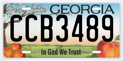GA license plate CCB3489
