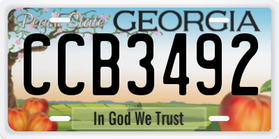 GA license plate CCB3492