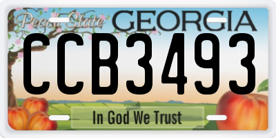 GA license plate CCB3493