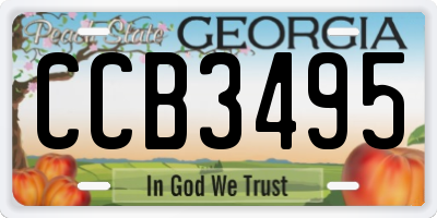 GA license plate CCB3495
