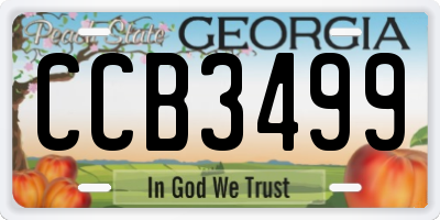 GA license plate CCB3499
