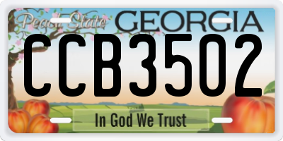 GA license plate CCB3502