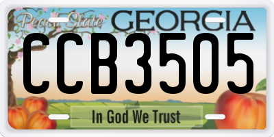 GA license plate CCB3505