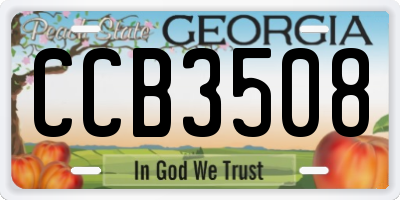 GA license plate CCB3508