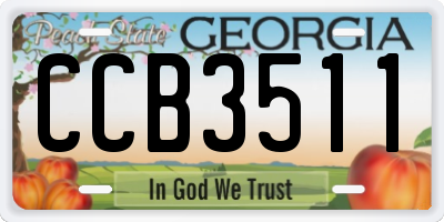 GA license plate CCB3511