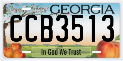 GA license plate CCB3513