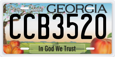GA license plate CCB3520