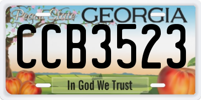 GA license plate CCB3523