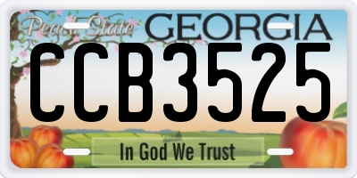 GA license plate CCB3525
