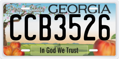 GA license plate CCB3526