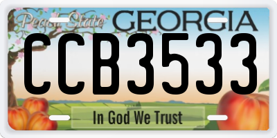 GA license plate CCB3533
