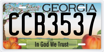 GA license plate CCB3537