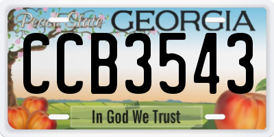 GA license plate CCB3543