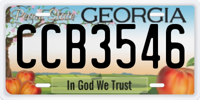 GA license plate CCB3546
