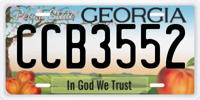 GA license plate CCB3552