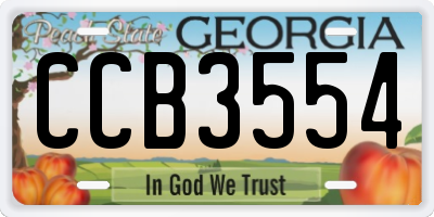 GA license plate CCB3554