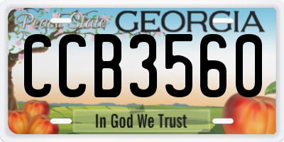 GA license plate CCB3560