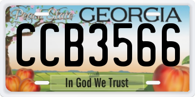 GA license plate CCB3566