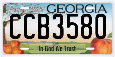 GA license plate CCB3580