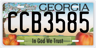 GA license plate CCB3585