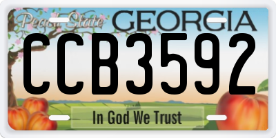 GA license plate CCB3592