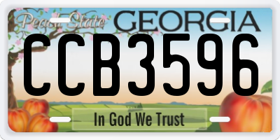 GA license plate CCB3596