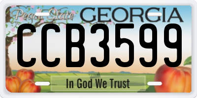 GA license plate CCB3599